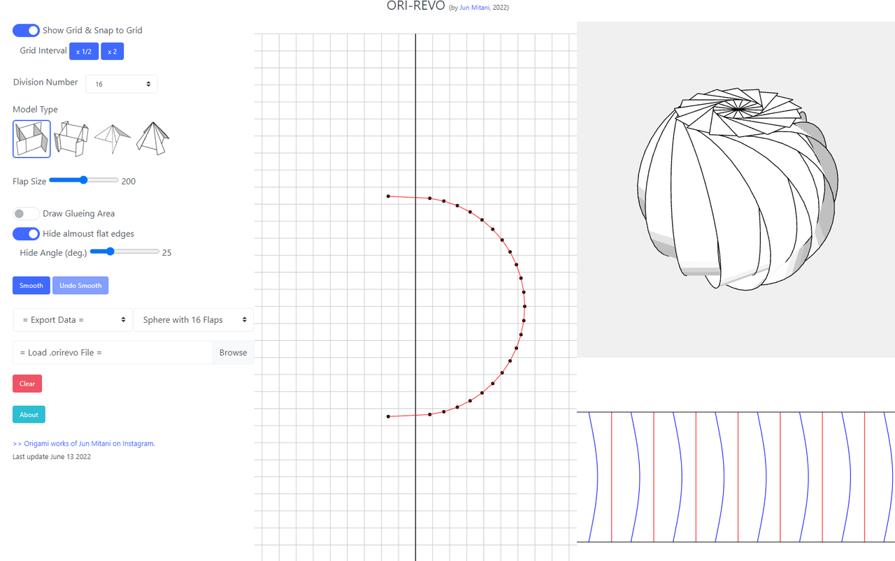 ORI-REVO web app for paper folding design
