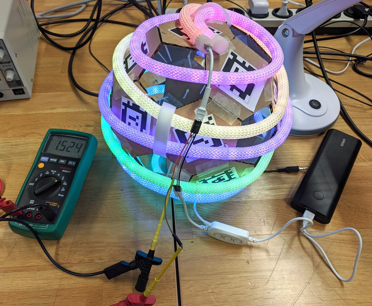 Power meter showing 1.5 amps.
